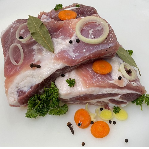 Le porc et BBQ bio : Travers - Côtis de porc salé 500g 