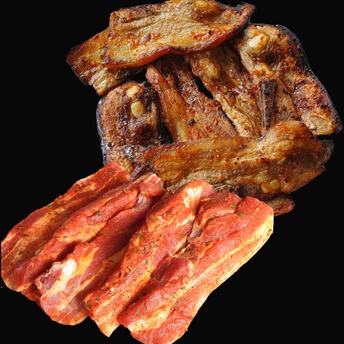 GRILLADES : Poitrine porc marinée x 4 tranches 500g 