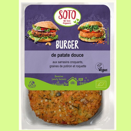 Vegan : Burger de patate douce 2 pièces 