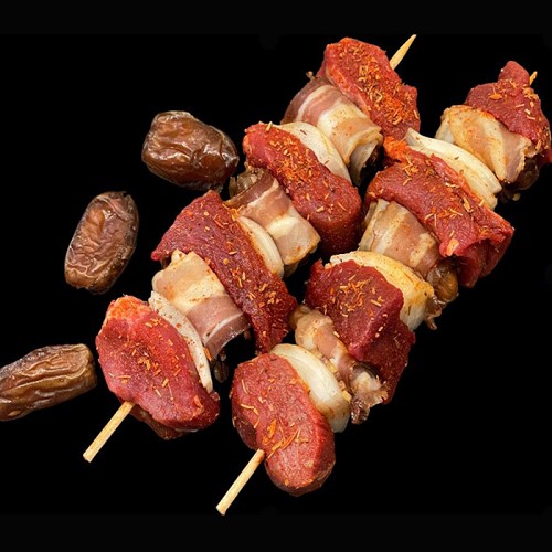 2 Brochettes de gigot d'agneau dattes - 150g chacune