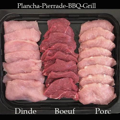 Le porc et BBQ bio : Assortiment nature Raclette Plancha BBQ Grill 900g
