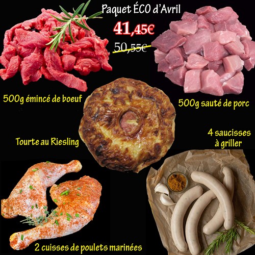 Le porc et BBQ bio : Paquet Éco Avril 2024