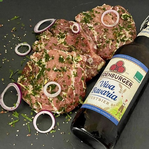 Steaks de porc marnés à la bière, 3 pièces