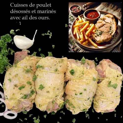 Cuisses de poulet désossées marinées ail des ours x 4 
