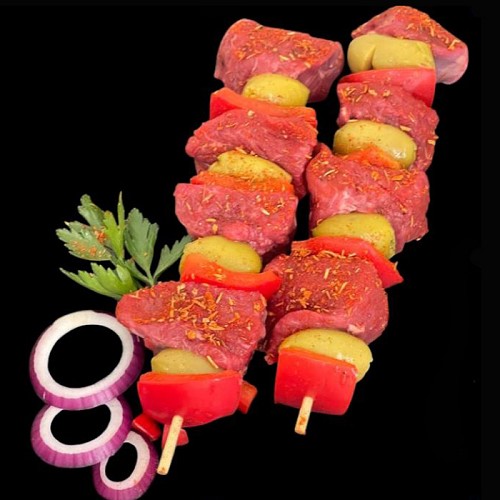 2 Brochettes de gigot d'agneau olives - 150g chacune