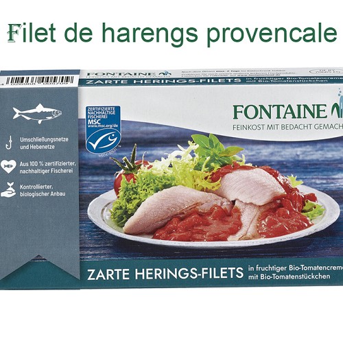 Poissons et saumons fumés : Filets de harengs provençale aux épices douces 200g