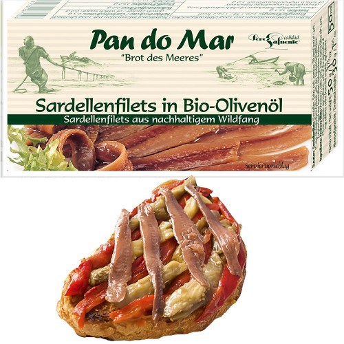 Poissons et saumons fumés : Filets d'anchois Pan Do Mar à l'huile d'olive vierge