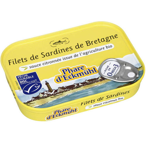 Poissons et saumons fumés : Sardines à l'huile d'olive vierge extra bio et au citron