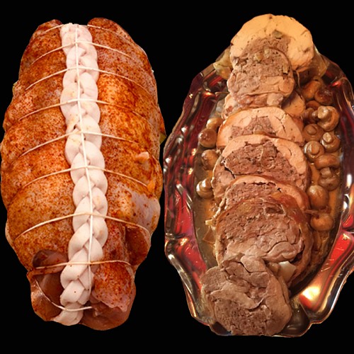 Noël : Rôti de chapon farci 2kg 