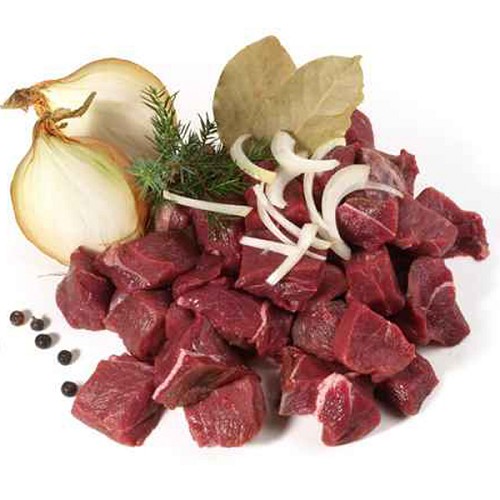 Civet de daim mariné: vin rouge, champignon, poireaux, 