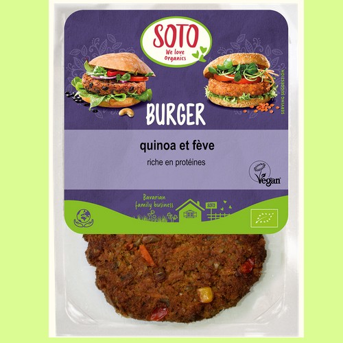 Burger quinoa et fève 2 pièces