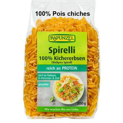 Tous les produits Bio : Spirelli de pois chiche 300g sans gluten