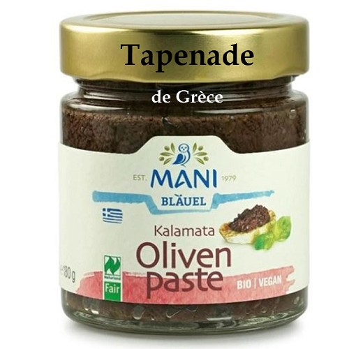 Tapenade pâte d'olive de Kalamata de Grèce 200g