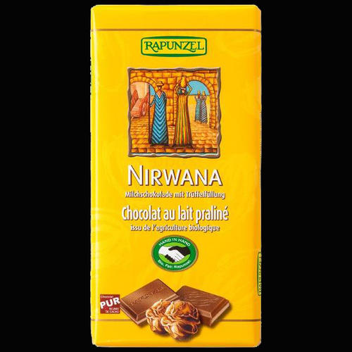 Miel, Choco, Café Bio : Nirwana chocolat au lait fourré praliné