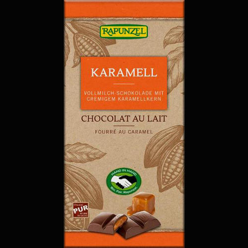 Chocolat au lait fourré au caramel 100g